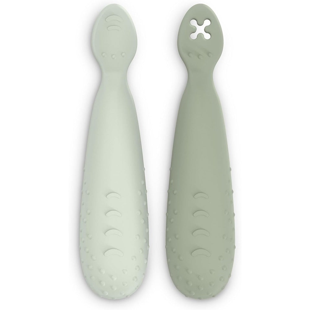 Suavinex Color Essence Set 2 Cucchiai In Silicone Pre-Svezzamento Verde 6+ Mesi