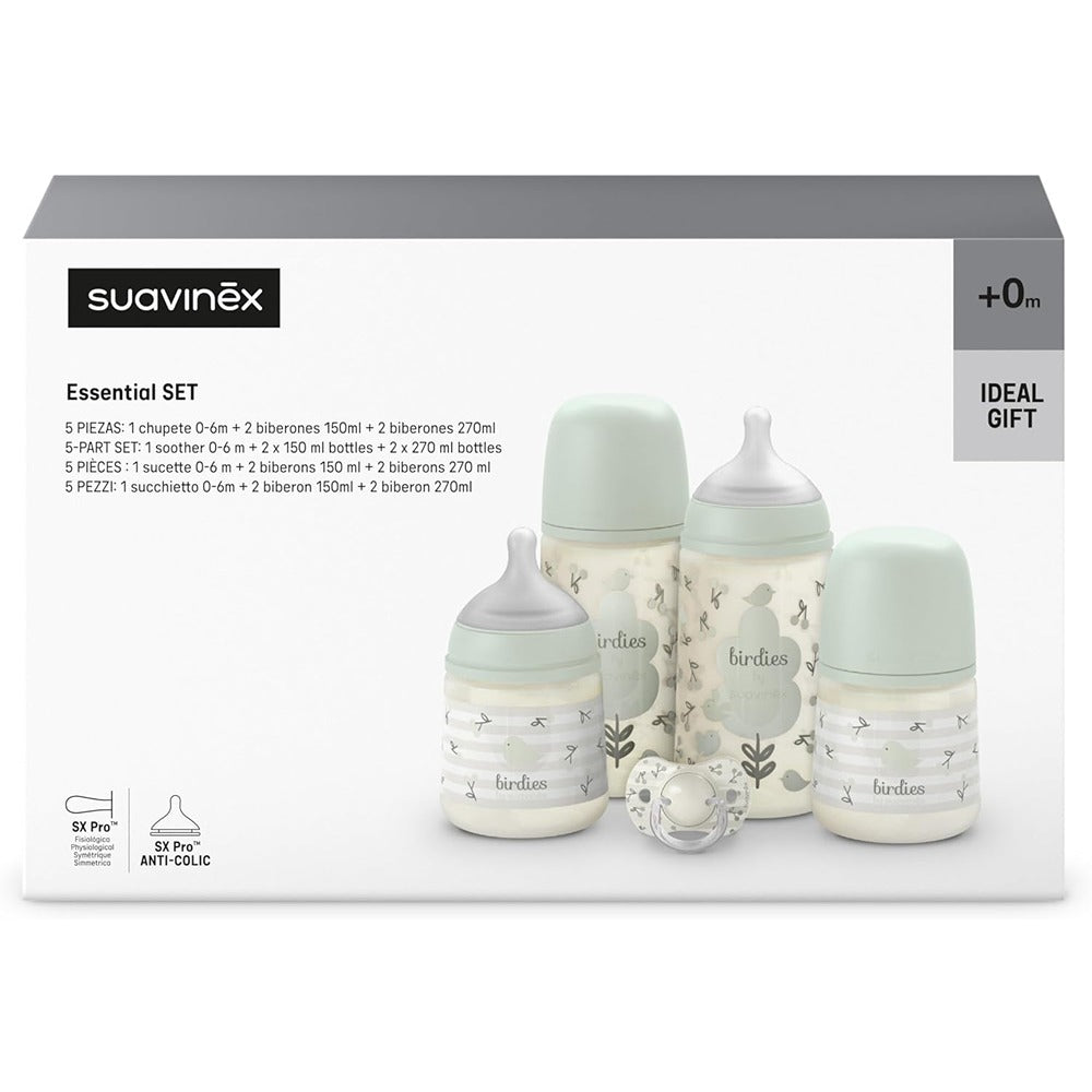Suavinex Birdies Set Regalo Essential Verde 0-6 Mesi