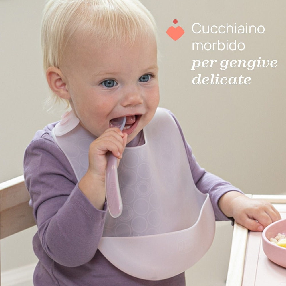 Chicco Easy Food Set Di Svezzamento In Silicone Azzurro 12+ Mesi