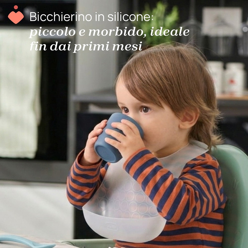 Chicco Easy Food Set Di Svezzamento In Silicone Rosa 12+ Mesi