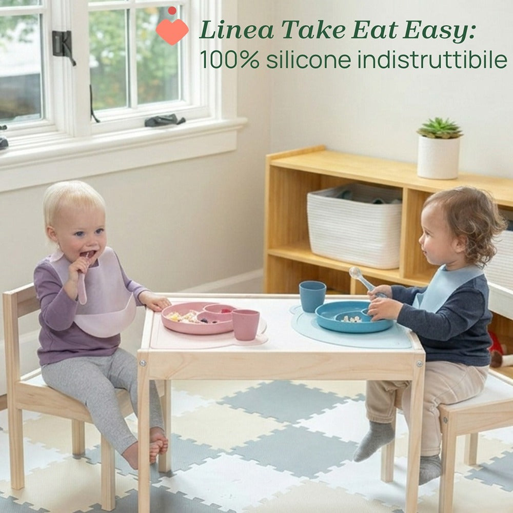 Chicco Easy Food Set Di Svezzamento In Silicone Rosa 12+ Mesi
