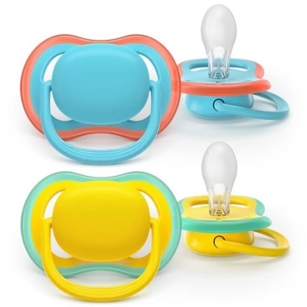 Philips Avent Ultra Succhietti Ortodontici Blu E Giallo 18+ Mesi 2 Pezzi
