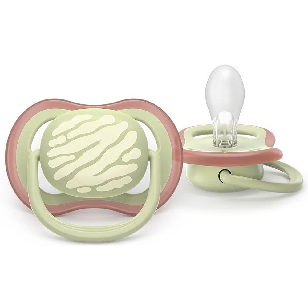 Philips Avent Ultra Colors Of Nature Succhietti Ortodontici Verde E Giallo Con Foglie 18+ Mesi 2 Pezzi