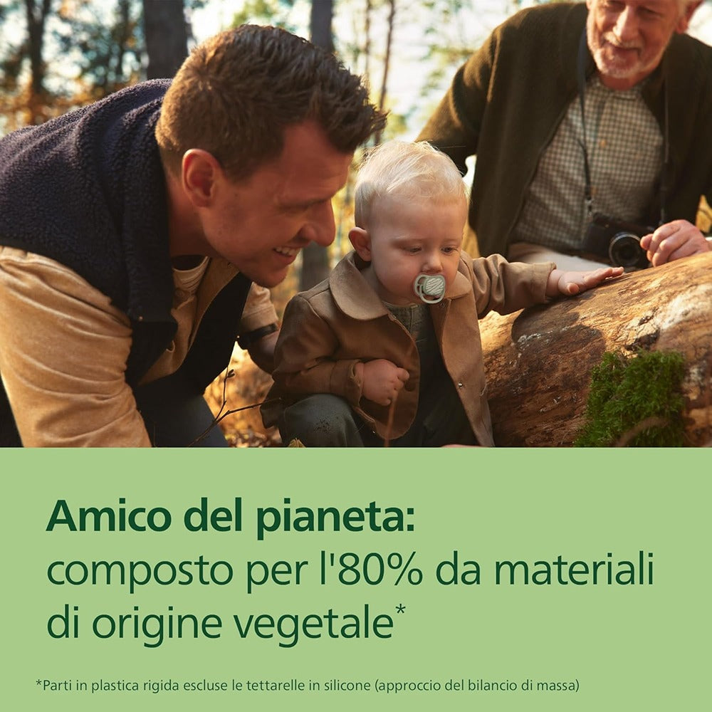 Philips Avent Ultra Colors Of Nature Succhietti Ortodontici Verde E Giallo 18+ Mesi 2 Pezzi
