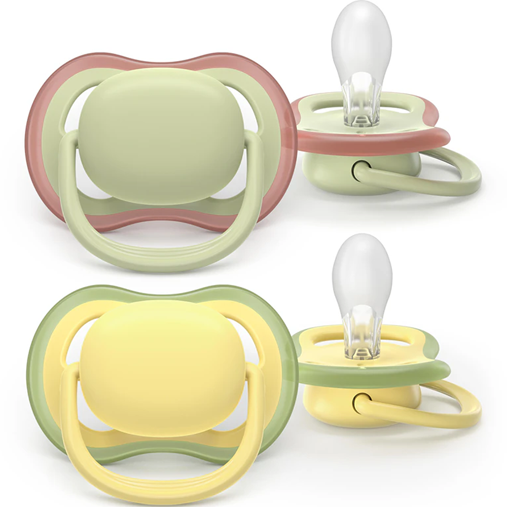 Philips Avent Ultra Colors Of Nature Succhietti Ortodontici Verde E Giallo 18+ Mesi 2 Pezzi