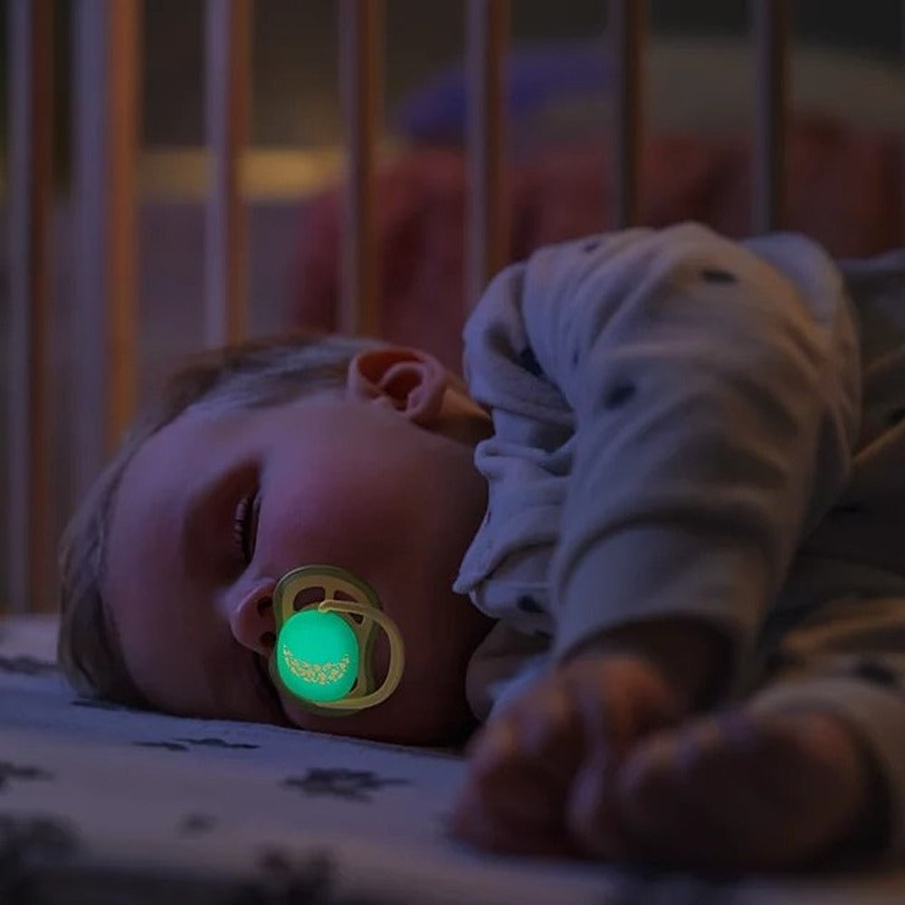 Philips Avent Ultra Day & Night Succhietti Ortodontici Giallo E Verde Con Luna 18+ Mesi 2 Pezzi