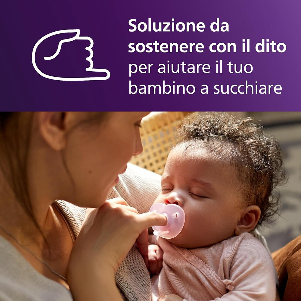 Philips Avent Soothie Succhietti In Silicone Tettarella Tonda E Simmetrica Rosa E Fuxia 0-6 Mesi 2 Pezzi