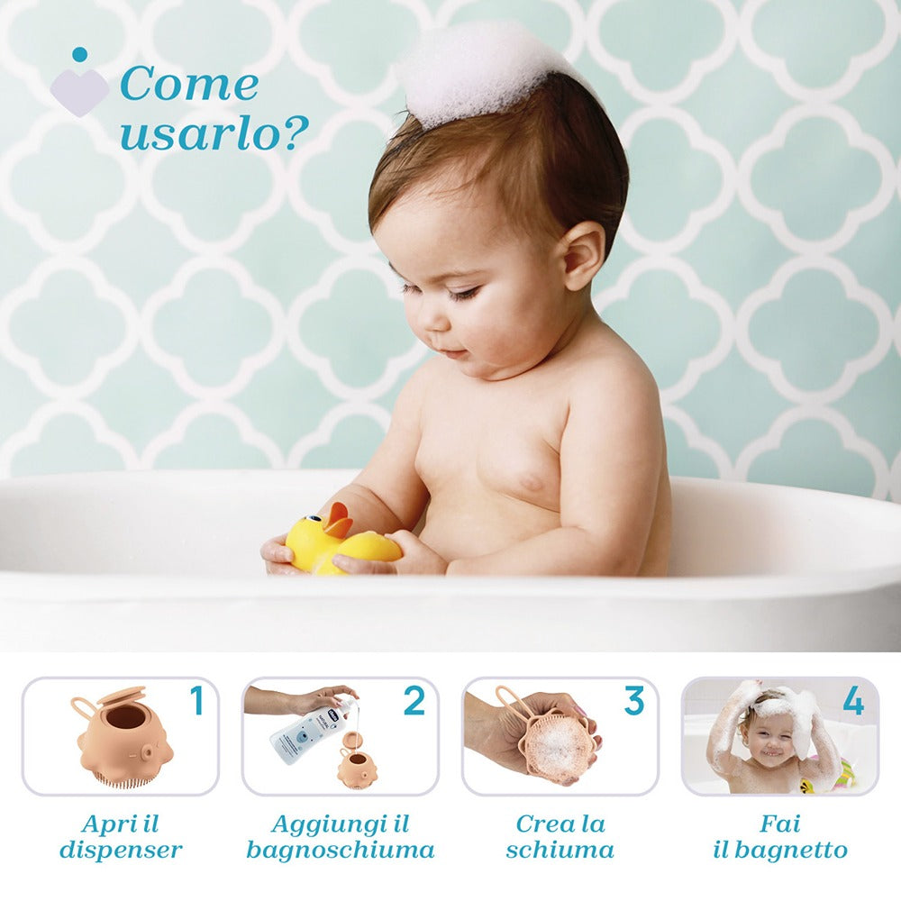 Chicco Spazzola Corpo Con Dispenser Integrato Arancione
