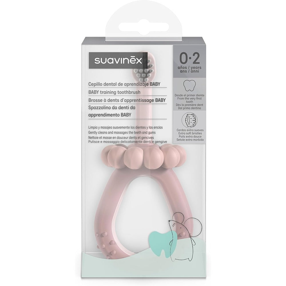 Suavinex Oralcare Spazzolino Primi Dentini Baby Rosa Cipria 0-2 Anni
