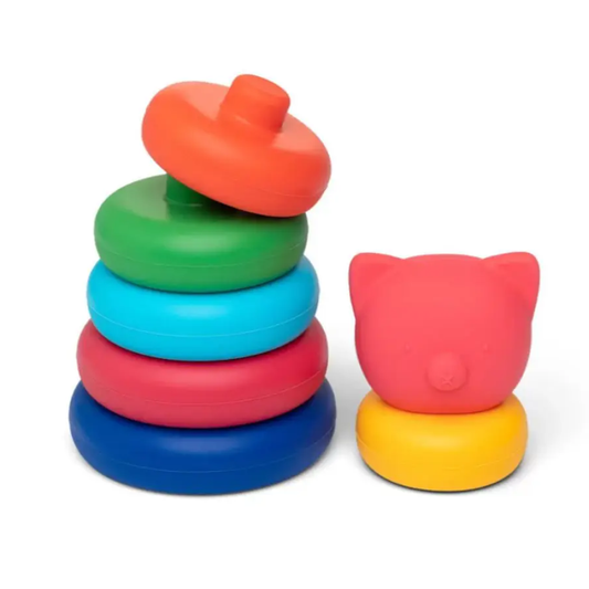 Little L Gioco Scomponibile In Silicone Torre Con Maialino Colori Vivi