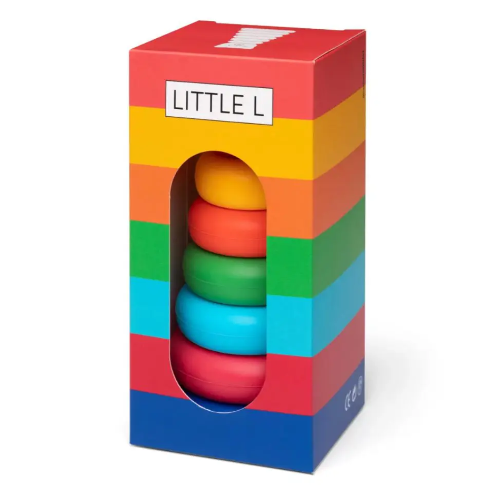 Little L Gioco Scomponibile In Silicone Torre Con Maialino Colori Vivi