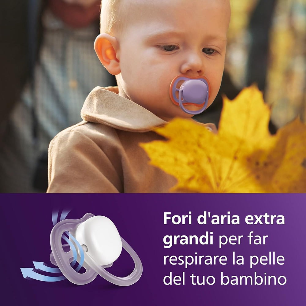 Philips Avent Ultra Succhietti Ortodontici Lilla E Rosa 18+ Mesi 2 Pezzi