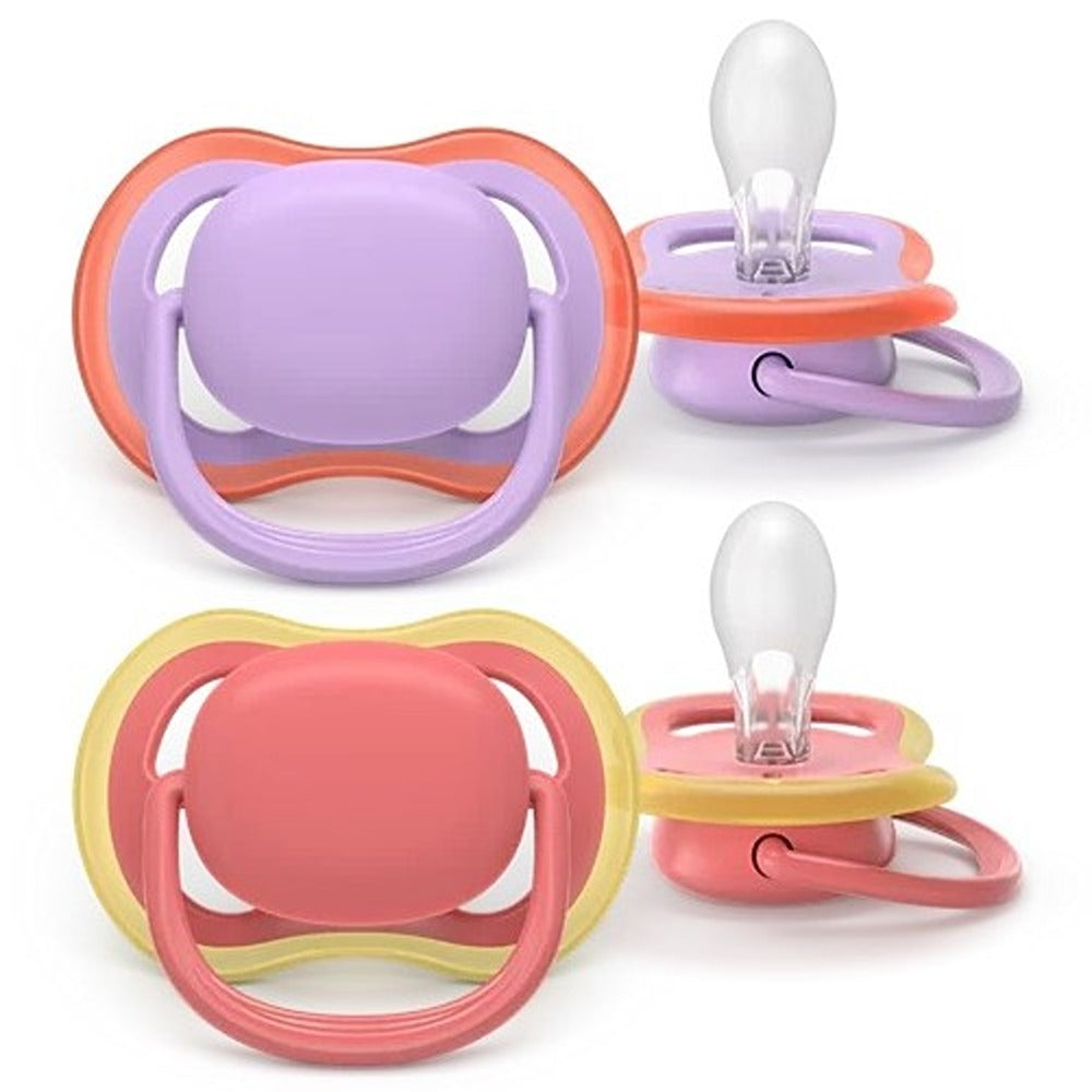 Philips Avent Ultra Succhietti Ortodontici Lilla E Rosa 18+ Mesi 2 Pezzi