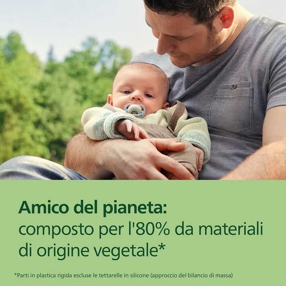 Philips Avent Ultra Air Nighttime Succhietti Ortodontici Bradipo E Tigre 0-6 Mesi 2 Pezzi