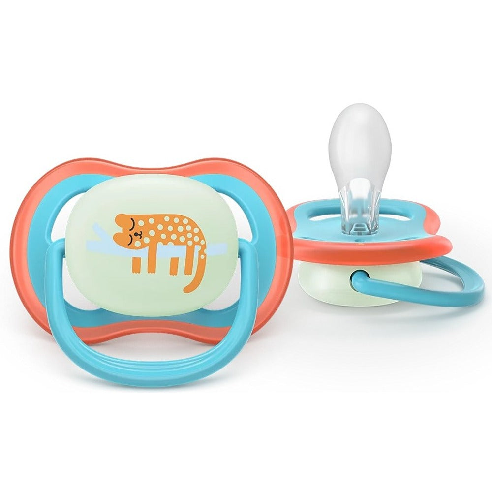 Philips Avent Ultra Nighttime Succhietti Ortodontici Leopardo E Scimmia 18+ Mesi 2 Pezzi
