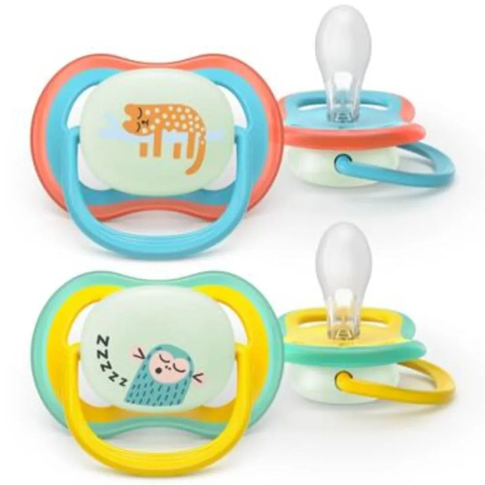 Philips Avent Ultra Nighttime Succhietti Ortodontici Leopardo E Scimmia 18+ Mesi 2 Pezzi