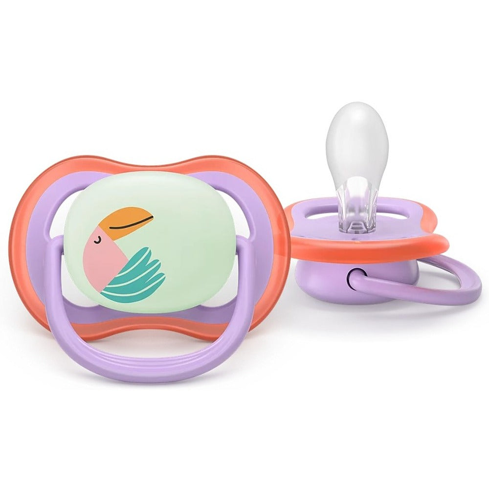 Philips Avent Ultra Nighttime Succhietti Ortodontici Tucano E Ghepardo 18+ Mesi 2 Pezzi
