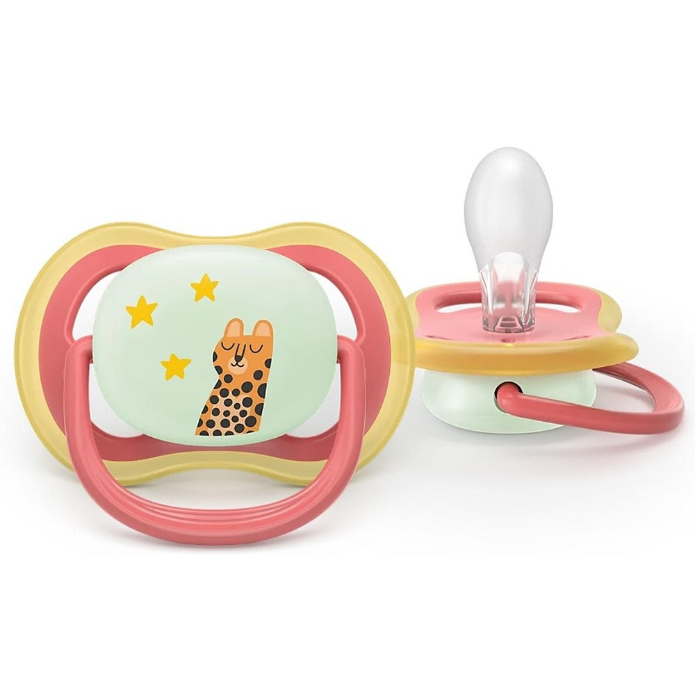 Philips Avent Ultra Nighttime Succhietti Ortodontici Tucano E Ghepardo 18+ Mesi 2 Pezzi