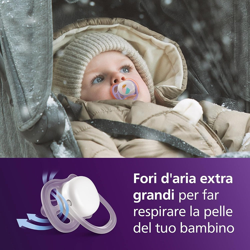 Philips Avent Ultra Nighttime Succhietti Ortodontici Tucano E Ghepardo 18+ Mesi 2 Pezzi