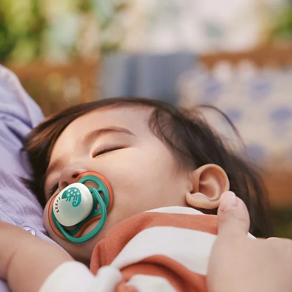 Philips Avent Ultra Air Nighttime Succhietti Ortodontici Camaleonte E Scimmia 6-18 Mesi 2 Pezzi