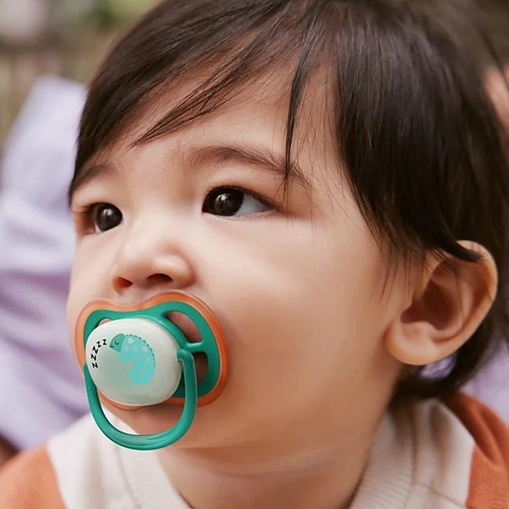 Philips Avent Ultra Air Nighttime Succhietti Ortodontici Camaleonte E Scimmia 6-18 Mesi 2 Pezzi