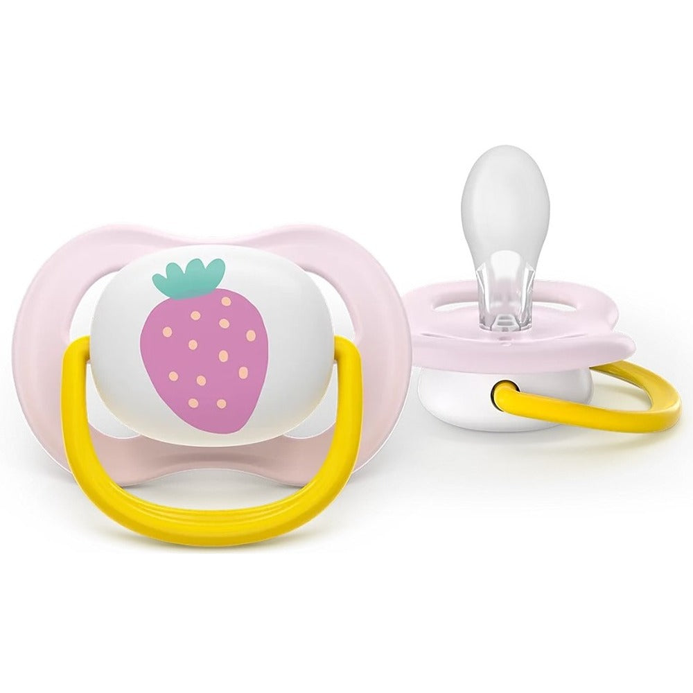 Philips Avent Ultra Air Succhietti Ortodontici Uccellino E Fragola 0-6 Mesi 2 Pezzi