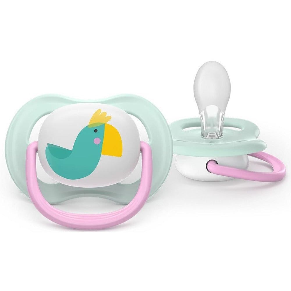 Philips Avent Ultra Air Succhietti Ortodontici Uccellino E Fragola 0-6 Mesi 2 Pezzi