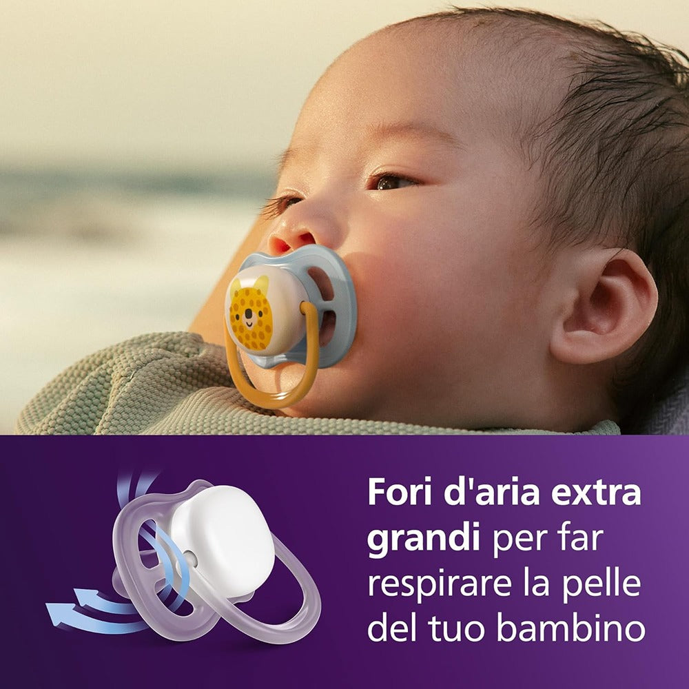 Philips Avent Ultra Air Succhietti Ortodontici Tigre E Ananas 0-6 Mesi 2 Pezzi