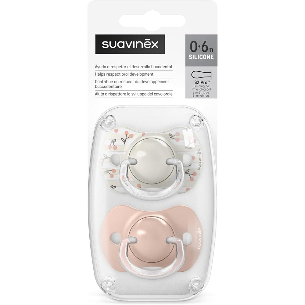Suavinex Birdies Succhietti Tettina Simmetrica In Silicone Sx Pro Rosa 0-6 Mesi
