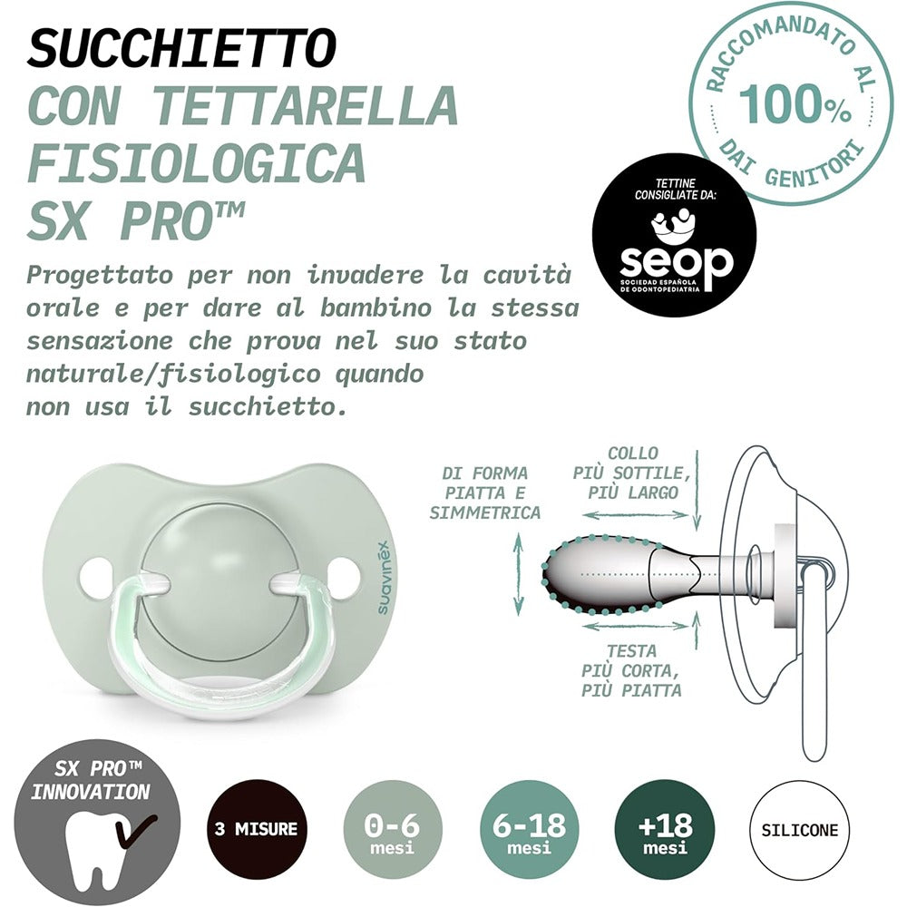 Suavinex Birdies Succhietti Tettina Simmetrica In Silicone Sx Pro Rosa 0-6 Mesi