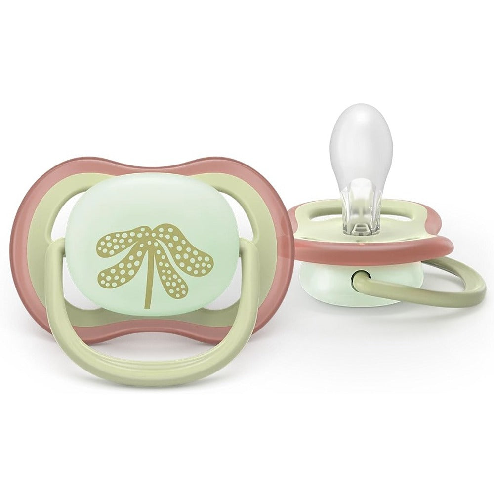 Philips Avent Ultra Air Day & Night Succhietti Ortodontici Verde E Foglia 6-18 Mesi 2 Pezzi
