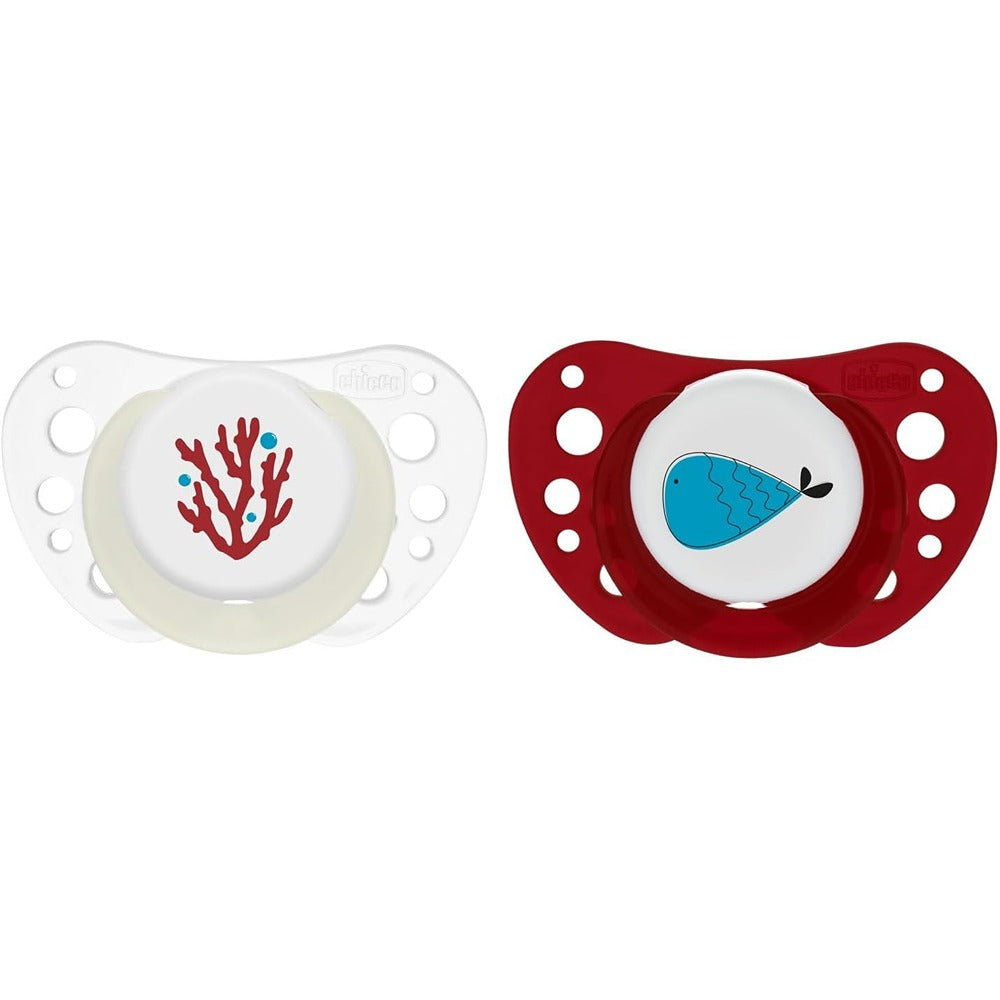 Chicco Physioforma Air Luminoso Succhietti In Silicone Rosso 16-36 Mesi 2 Pezzi