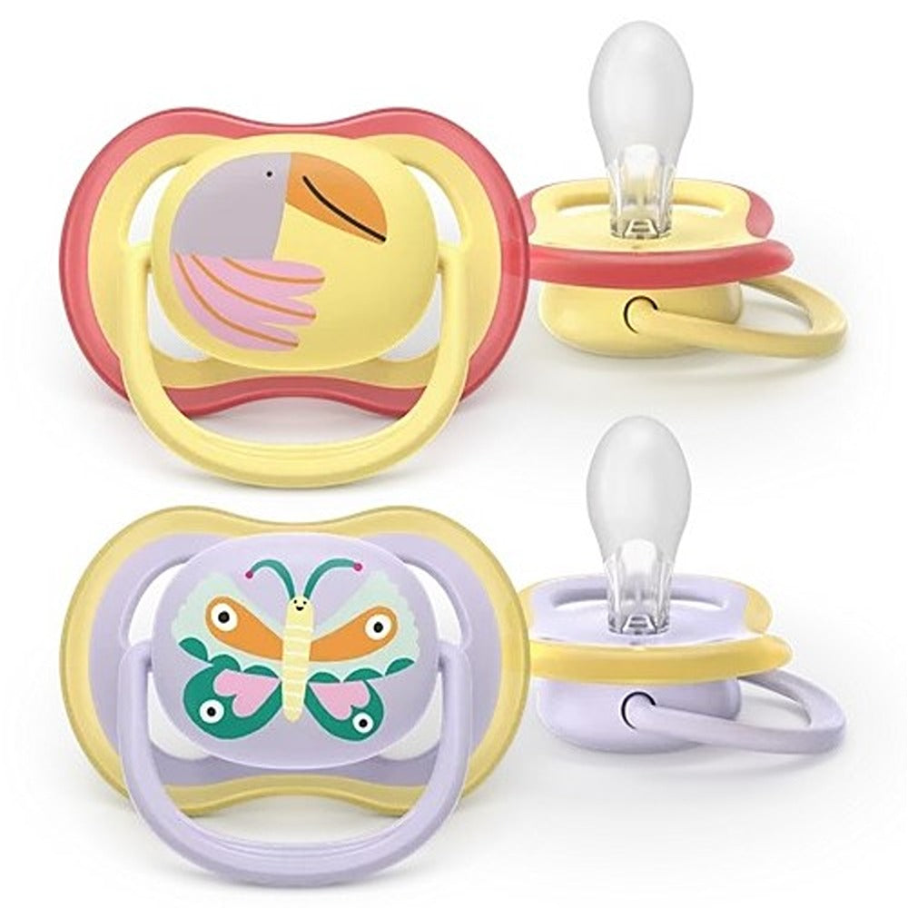 Philips Avent Ultra Air Succhietti Ortodontici Tucano E Farfalla 0-6 Mesi 2 Pezzi
