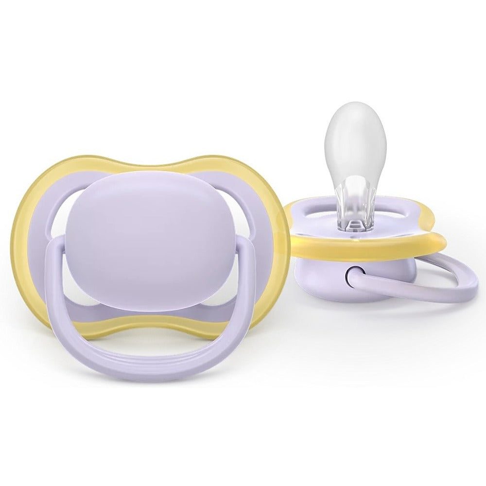 Philips Avent Ultra Air Succhietti Ortodontici Giallo E Viola 0-6 Mesi 2 Pezzi