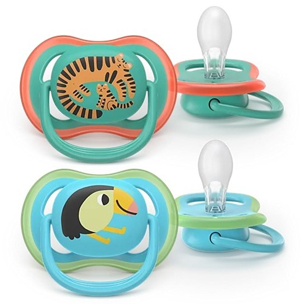 Philips Avent Ultra Air Succhietti Ortodontici Tigre E Tucano 6-18 Mesi 2 Pezzi