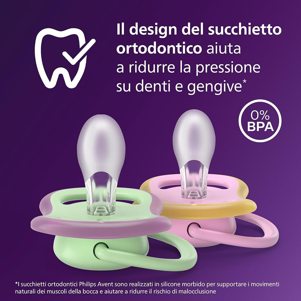 Philips Avent Ultra Air Succhietti Ortodontici Foglia E Leopardo 6-18 Mesi 2 Pezzi