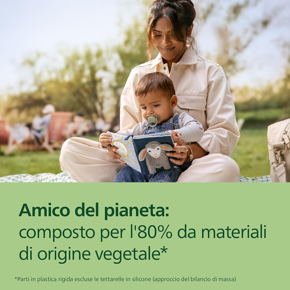 Philips Avent Ultra Air Colors Of Nature Succhietti Ortodontici Verde E Marrone Con Foglia 6-18 Mesi 2 Pezzi