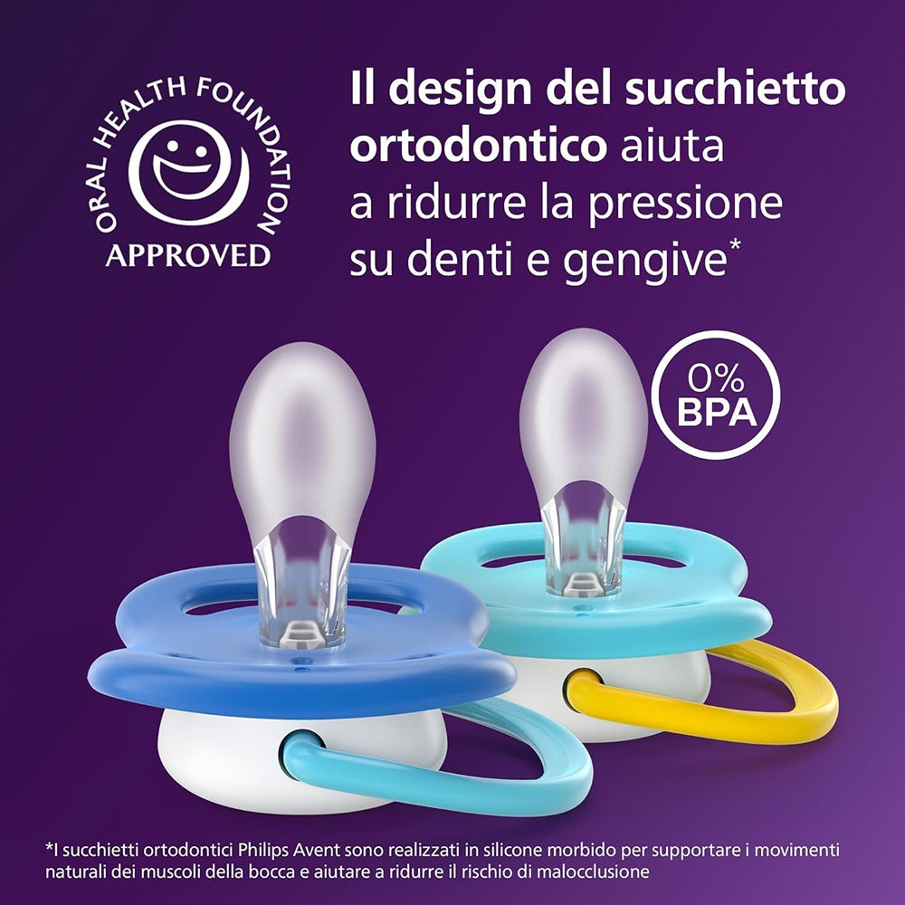 Philips Avent Ultra Air Succhietti Ortodontici Scimmia E Banana 6-18 Mesi 2 Pezzi