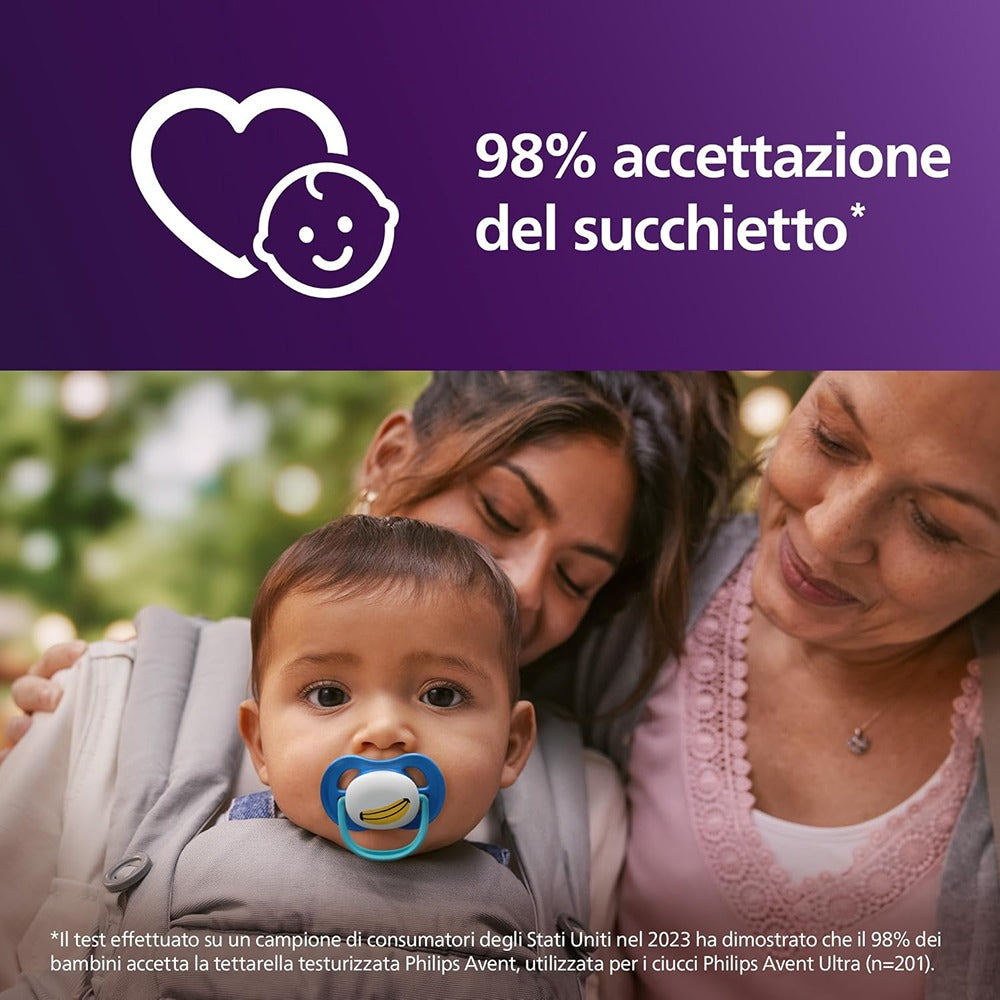 Philips Avent Ultra Air Succhietti Ortodontici Scimmia E Banana 6-18 Mesi 2 Pezzi