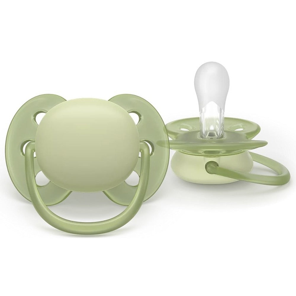 Philips Avent Ultra Soft Succhietti Ortodontici Blu E Verde 0-6 Mesi 2 Pezzi