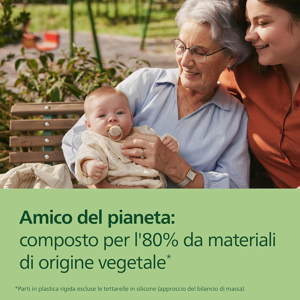 Philips Avent Ultra Soft Succhietti Ortodontici Crema E Azzurro Con Decorazioni 0-6 Mesi 2 Pezzi