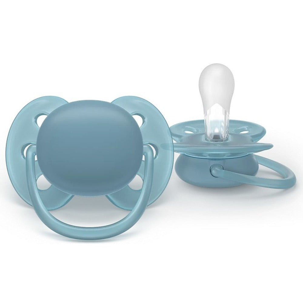 Philips Avent Ultra Soft Succhietti Ortodontici Blu E Verde 18+ Mesi 2 Pezzi
