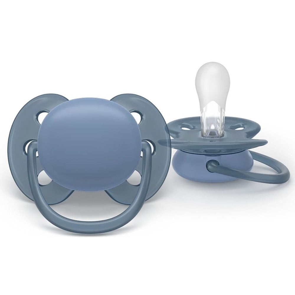 Philips Avent Ultra Soft Succhietti Ortodontici Blu E Verde 6-18 Mesi 2 Pezzi