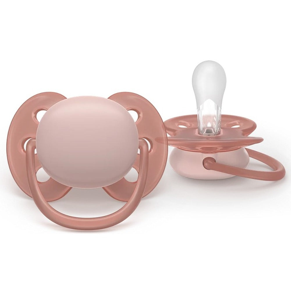 Philips Avent Ultra Soft Succhietti Ortodontici Viola E Rosso 6-18 Mesi 2 Pezzi