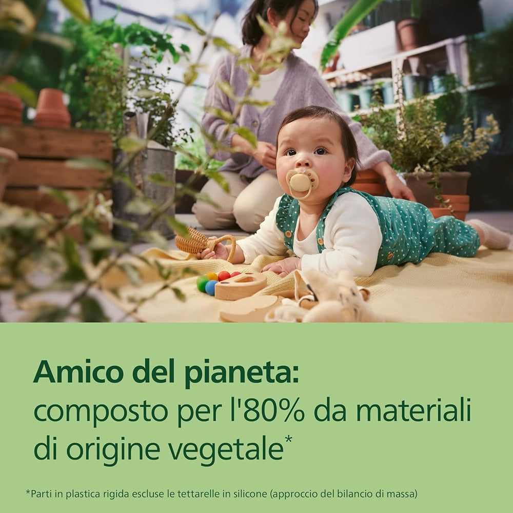 Philips Avent Ultra Soft Succhietti Ortodontici Crema E Verde 6-18 Mesi 2 Pezzi