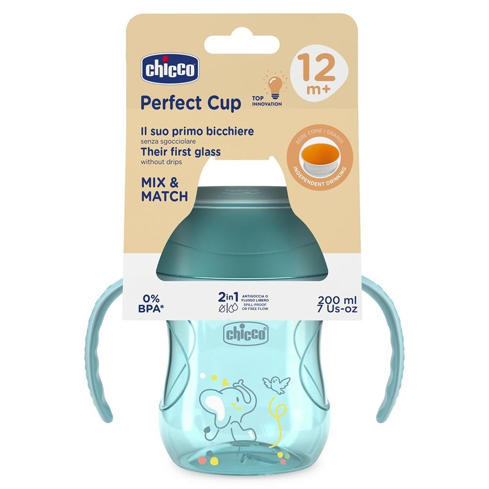 Chicco Tazza Perfect 360° Con Manici Removibili 200 ml Azzurra 12+ Mesi