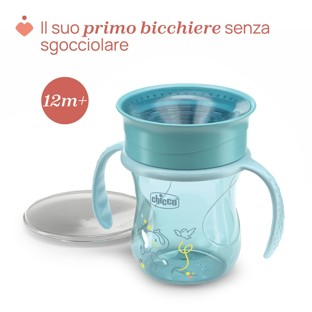 Chicco Tazza Perfect 360° Con Manici Removibili 200 ml Azzurra 12+ Mesi