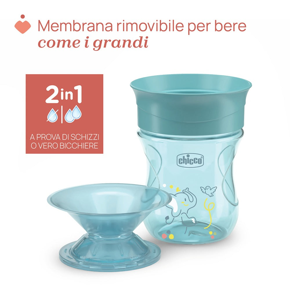 Chicco Tazza Perfect 360° Con Manici Removibili 200 ml Azzurra 12+ Mesi