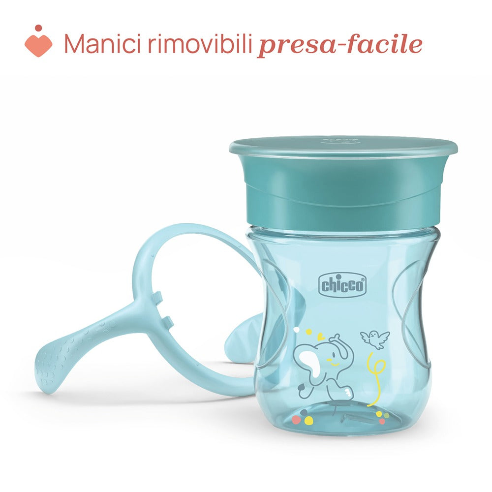 Chicco Tazza Perfect 360° Con Manici Removibili 200 ml Azzurra 12+ Mesi