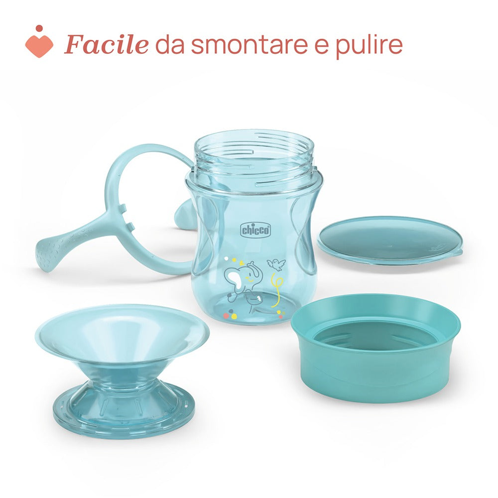 Chicco Tazza Perfect 360° Con Manici Removibili 200 ml Azzurra 12+ Mesi